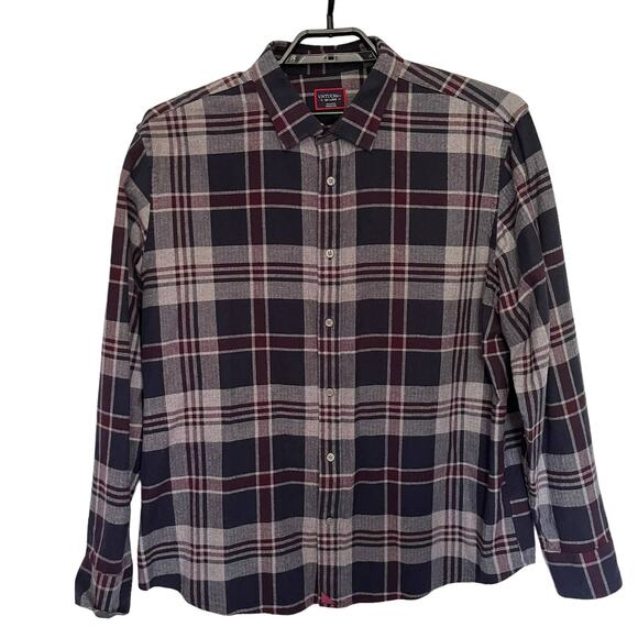 UNTUCKit Other - UNTUCKIT McIntyre Flannel Mens Shirt 2XL Gray Blue Plaid Outdoor Western 43032
